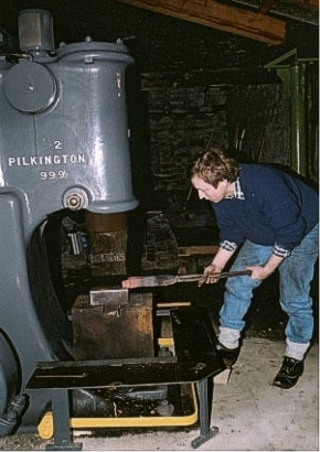 Forging with the
2cwt power hammer